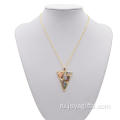 Китай Поставщик Золотой Цвет Треугольник Chip Crystal Fang Ожерелье для Женщин Аксессуары
